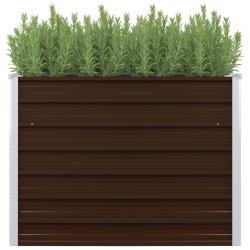 Jardini&egrave;re sur&eacute;lev&eacute;e Marron 100x100x77 cm Acier galvanis&eacute;