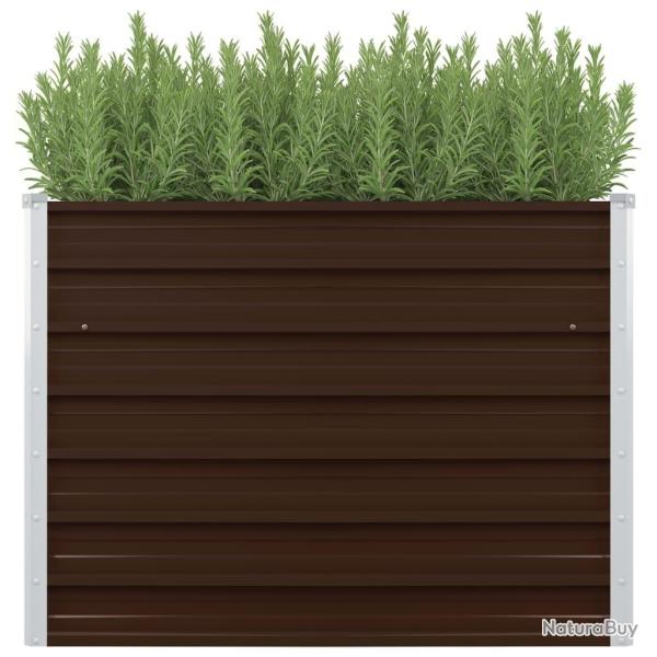Jardini�re sur�lev�e Marron 100x100x77 cm Acier galvanis�