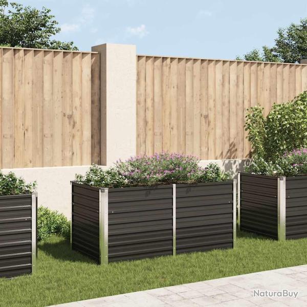 Jardini�re sur�lev�e Anthracite 160x80x77 cm Acier galvanis�