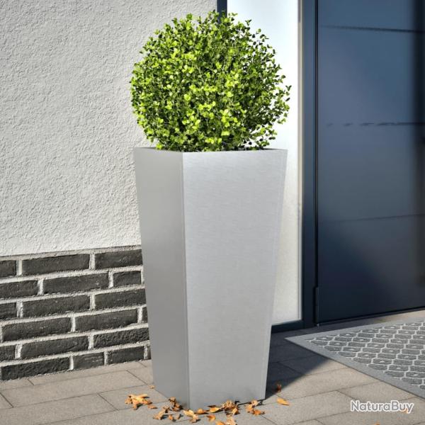 Jardinires 2 pcs 35x35x75 cm acier galvanis alsavelo