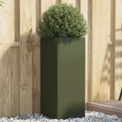 Jardini&egrave;re vert olive 32x29x75 cm acier