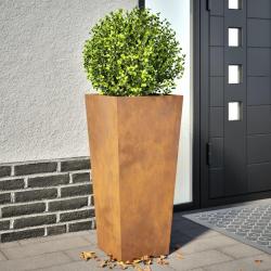 Jardini&egrave;res 2 pcs 35x35x75 cm acier r&eacute;sistant aux intemp&eacute;ries
