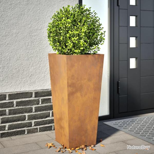 Jardini�res 2 pcs 35x35x75 cm acier r�sistant aux intemp�ries
