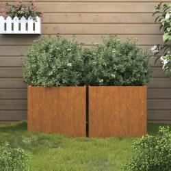 Jardini&egrave;res 2 pcs 32x30x29 cm acier corten alsavelo