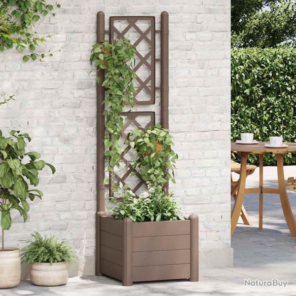 Jardini�re avec treillis 43x43x142 cm PP Moka