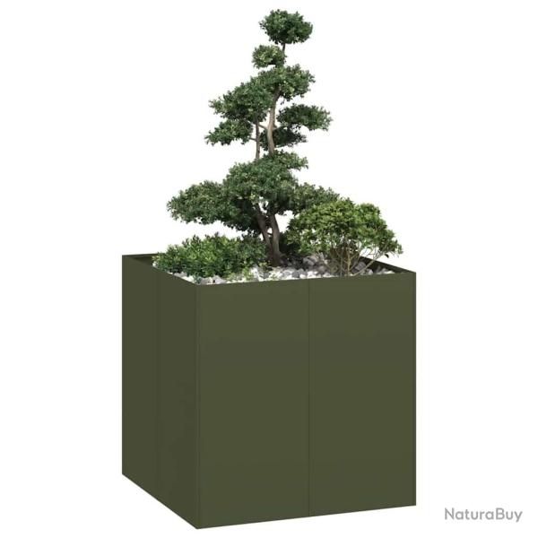 Jardini�re vert olive 80x80x80 cm acier
