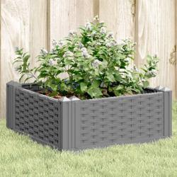 Jardini&egrave;re avec piquets gris clair 42,5x42,5x28,5 cm PP alsavelo