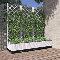Jardini&egrave;re avec treillis Blanc 120x40x121,5 cm PP