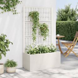 Jardini&egrave;re avec treillis blanc 80x36x140 cm PP