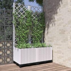 Jardini&egrave;re avec treillis Blanc 80x40x136 cm PP