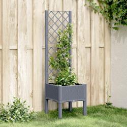 Jardini&egrave;re avec treillis bleu gris 40x40x142 cm PP