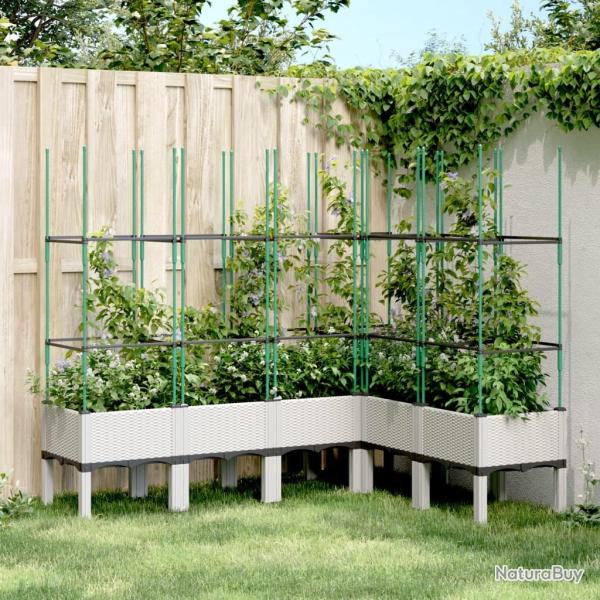 Jardinire avec treillis blanc 160x120x142,5 cm PP alsavelo