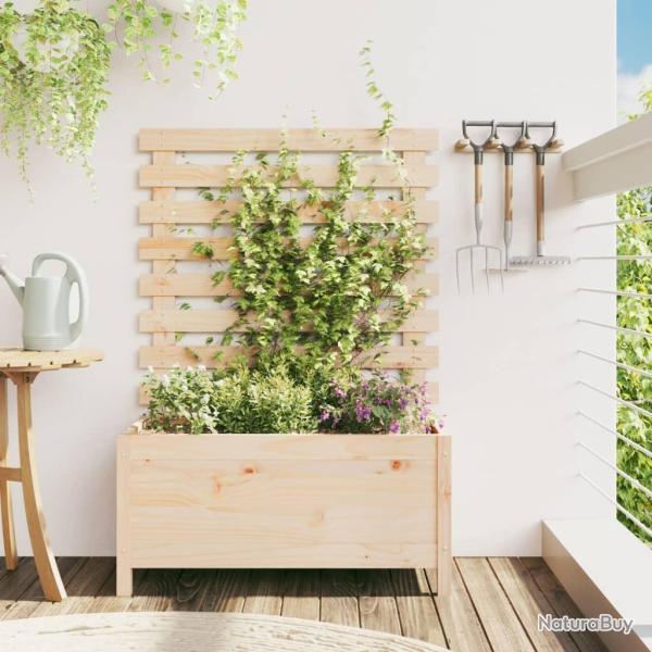 Jardini�re avec support 79x39,5x114 cm bois de pin massif