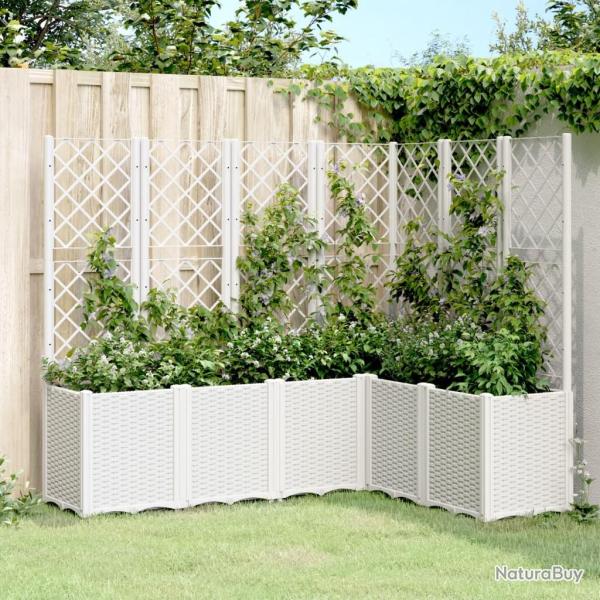 Jardinire avec treillis blanc 160x120x140 cm PP alsavelo