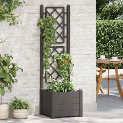 Jardini&egrave;re avec treillis 43x43x142 cm PP Anthracite