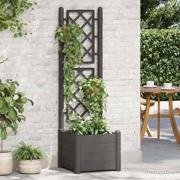 Jardini�re avec treillis 43x43x142 cm PP Anthracite