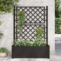 Jardini&egrave;re avec treillis 100x43x142 cm PP Anthracite