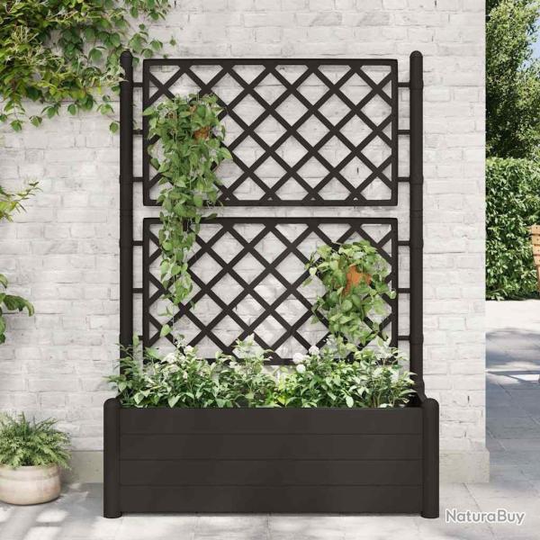 Jardinire avec treillis 100x43x142 cm PP Anthracite alsavelo