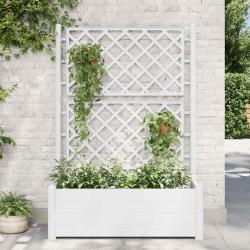 Jardini&egrave;re avec treillis 100x43x142 cm PP Blanc