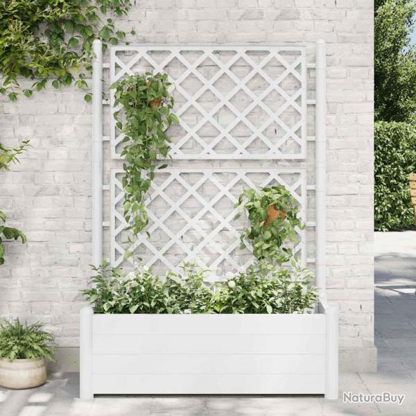Jardinire avec treillis 100x43x142 cm PP Blanc alsavelo