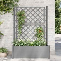 Jardini&egrave;re avec treillis 100x43x142 cm PP Gris pierre