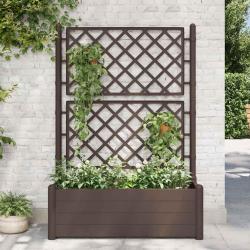 Jardini&egrave;re avec treillis 100x43x142 cm PP Moka