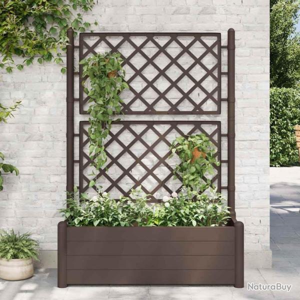 Jardini�re avec treillis 100x43x142 cm PP Moka