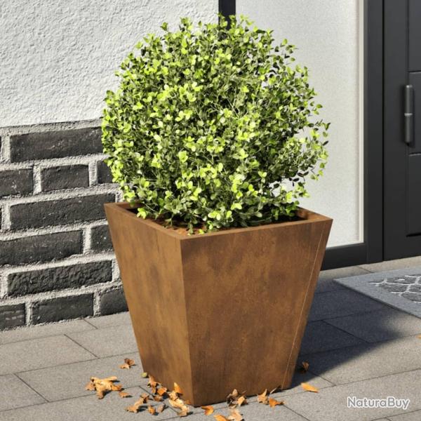 Jardinires 2 pcs 30x30x30 cm acier rsistant aux intempries alsavelo