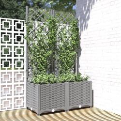 Jardini&egrave;re avec treillis Gris clair 80x40x136 cm PP