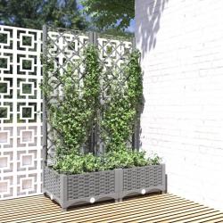Jardini&egrave;re avec treillis Gris clair 80x40x121,5 cm PP