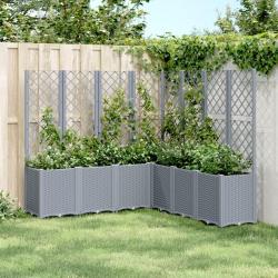 Jardini&egrave;re avec treillis bleu gris 160x160x140 cm PP