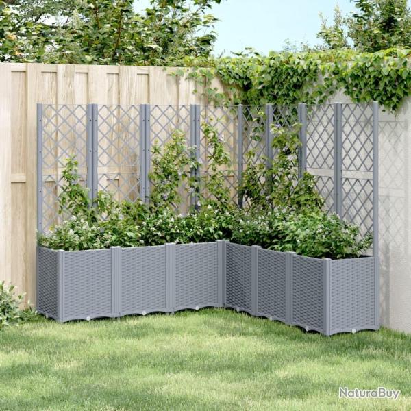 Jardini�re avec treillis bleu gris 160x160x140 cm PP
