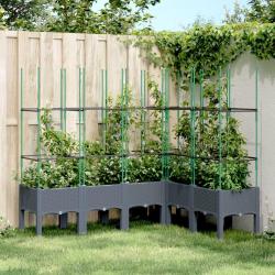 Jardini&egrave;re avec treillis bleu gris 160x120x142,5 cm PP