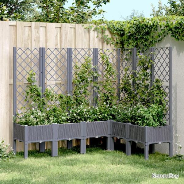 Jardini�re avec treillis bleu gris 160x120x142 cm PP