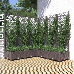 Jardini&egrave;re avec treillis Marron 120x120x121,5 cm PP