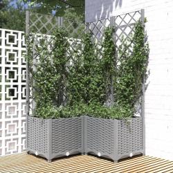 Jardini&egrave;re avec treillis Gris clair 80x80x136 cm PP