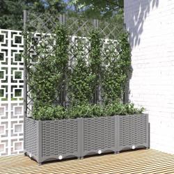 Jardini&egrave;re avec treillis Gris clair 120x40x136 cm PP