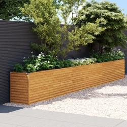 Lit sur&eacute;lev&eacute; de jardin 578x50x69 cm acier corten