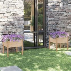 Jardini&egrave;res d'ext&eacute;rieur 2 pcs 70x70x70 cm bois de pin massif
