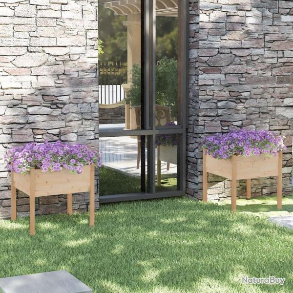 Jardini�res d'ext�rieur 2 pcs 70x70x70 cm bois de pin massif