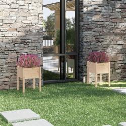 Jardini&egrave;res d'ext&eacute;rieur 2 pcs 50x50x70 cm bois de pin massif