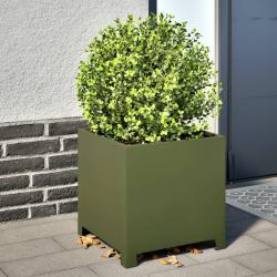 Jardini&egrave;res 2 pcs vert olive 40x40x40 cm acier
