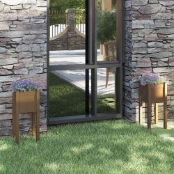 Jardini&egrave;res d'ext&eacute;rieur 2 pcs Marron miel 31x31x70cm Pin massif