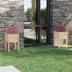 Jardini&egrave;res d'ext&eacute;rieur 2 pcs 40x40x70 cm bois de pin massif