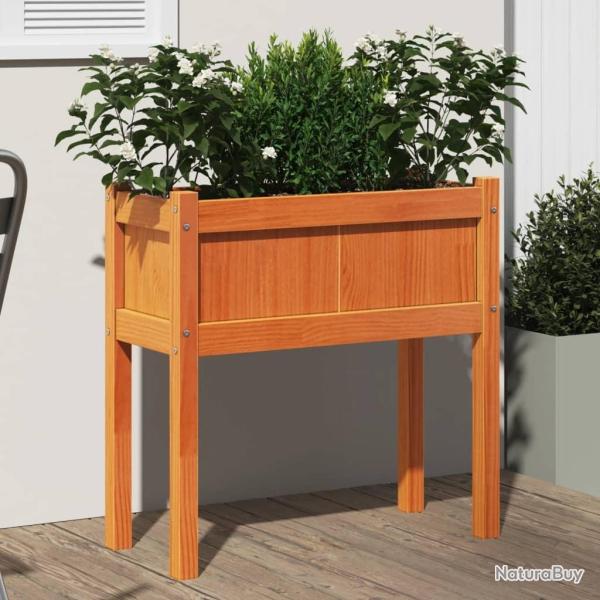 Jardini�res et pieds cire marron 70x31x70 cm bois de pin massif