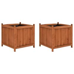 Jardini&egrave;res sur&eacute;lev&eacute;es 2 pcs 50x50x50 cm Bois de sapin