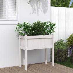Jardini&egrave;res avec pieds blanc 70x31x70 cm bois de pin massif alsavelo
