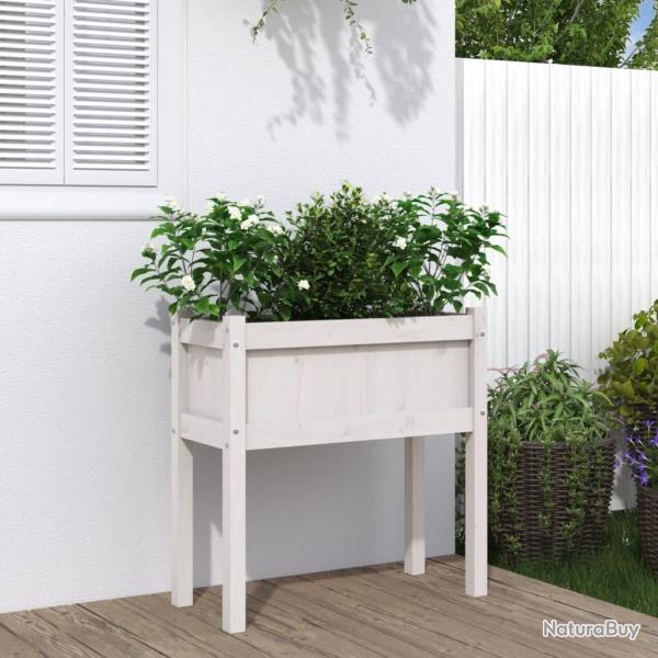 Jardini�res avec pieds blanc 70x31x70 cm bois de pin massif
