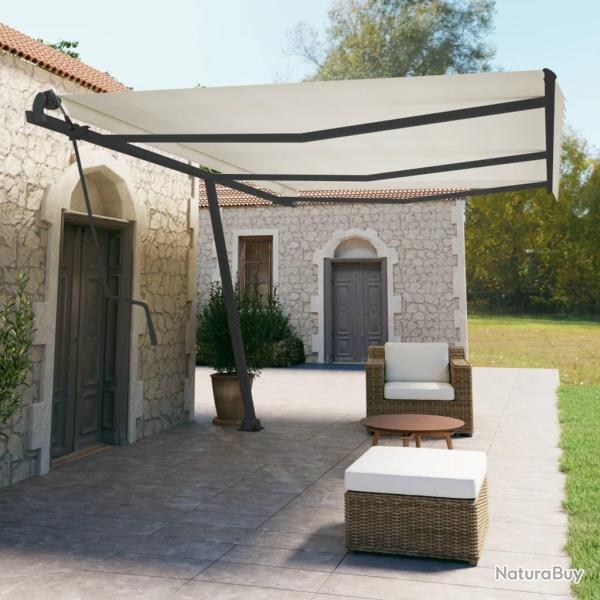 Jeu de poteaux d'auvent anthracite 600x245 cm fer alsavelo