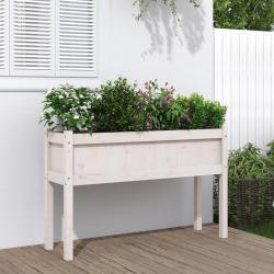 Jardini&egrave;res avec pieds blanc 110x31x70 cm bois de pin massif alsavelo